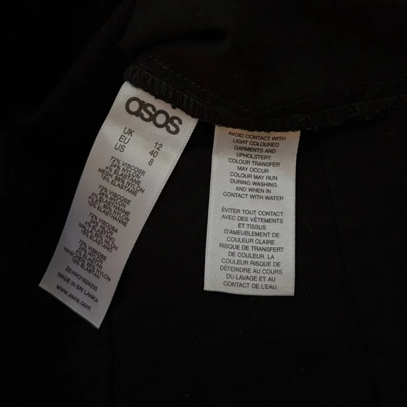 ASOS Little Black Dress Size 8 Back Cutout LBD - Picture 8 of 9